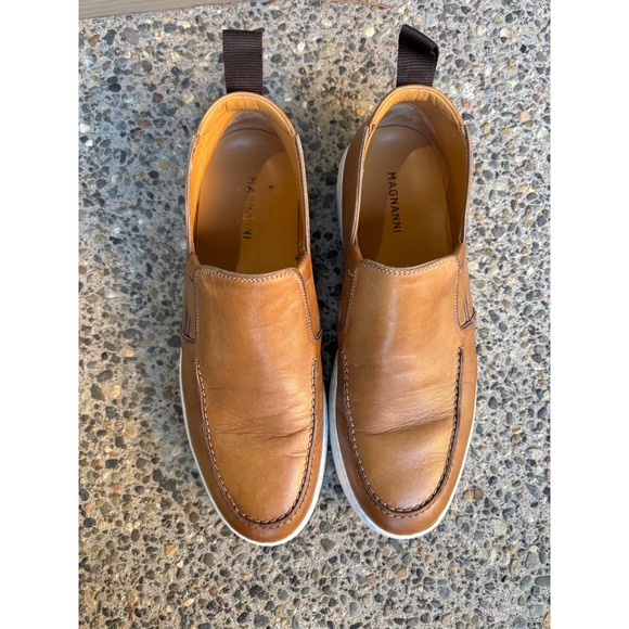 Magnanni Durham Mens Shoe Size 7 1/2 Brown Hi Top Casual Slip On Sneaker Leather - Picture 7 of 11